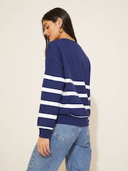 Marineblau/blau - Friends Like These langärmliges Sweatshirt mit Rundhalsausschnitt - Bild 2 von 4