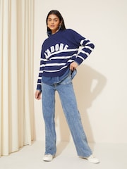 Marineblau/blau - Friends Like These langärmliges Sweatshirt mit Rundhalsausschnitt - Bild 3 von 4