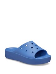 Crocs Blue Classic Platform Slide Sandals - Image 3 of 7