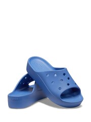 Crocs Blue Classic Platform Slide Sandals - Image 5 of 7