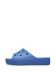 Crocs Blue Classic Platform Slide Sandals - Image 6 of 7