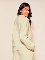 Friends Like These Camel Jersey Zip Front Bomber Sweatshirt - Image 4 of 4