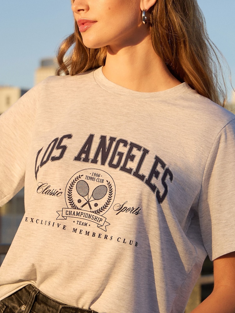 Friends Like These Grey Round Neck Logo T-Shirt - Image 1 of 4 Friends Like These Grey Round Neck Logo T-Shirt - Image 1 of 4