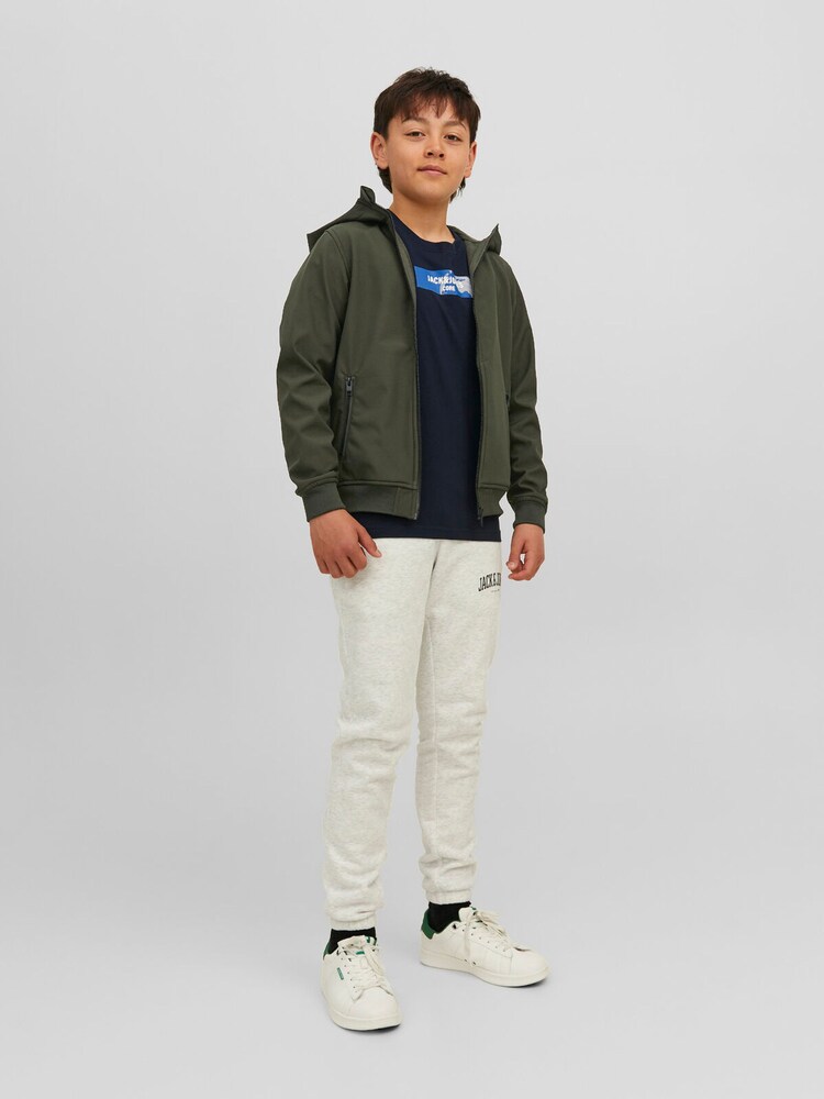 Zielony - Czarna kurtka softshell Jack & Jones Junior z kapturem - Image 3 of 5