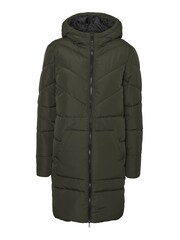 NOISY MAY Natural Longline Padded Quilted Hooded Coat - Image 11 of 11