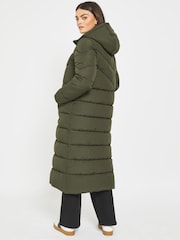 NOISY MAY Natural Longline Padded Quilted Hooded Coat - Image 2 of 11