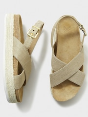 Crew Clothing Natural Sadie Cross-Over Flat Espadrilles - Image 5 of 5