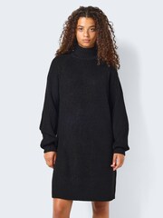 NOISY MAY Black High Neck Knitted Jumper Dress - Image 1 of 6