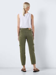 NOISY MAY Natural High Waisted Cargo Straight Leg Jeans - Image 2 of 6