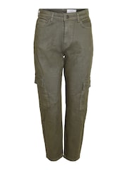 NOISY MAY Natural High Waisted Cargo Straight Leg Jeans - Image 6 of 6
