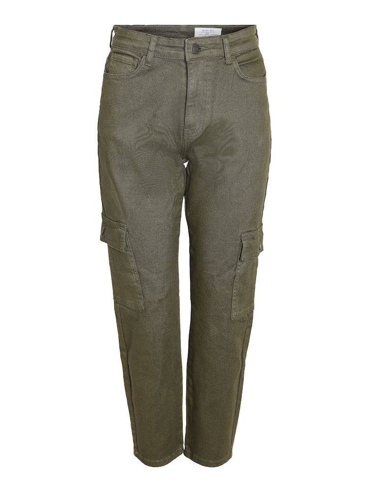 NOISY MAY Natural High Waisted Cargo Straight Leg Jeans - Image 6 of 6 NOISY MAY Natural High Waisted Cargo Straight Leg Jeans - Image 6 of 6