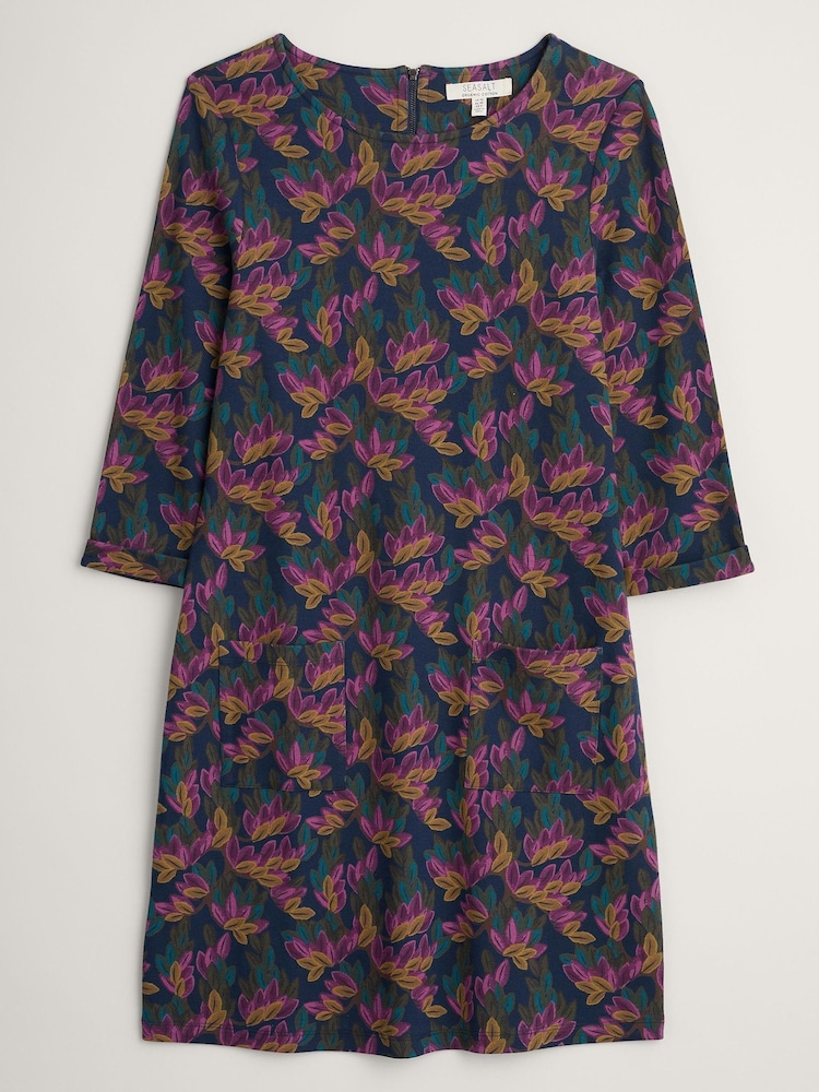 Seasalt Cornwall Tall Blue Print Makers Dress - Image 4 of 5