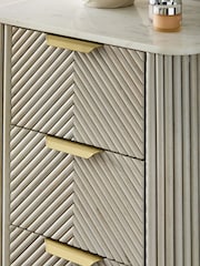 Light Grey Valencia Marble and Mango Wood 5 Drawer Tall Chest of Drawers - Image 4 of 8