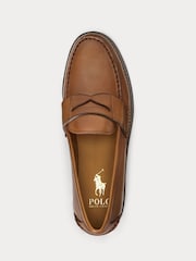 Polo Ralph Lauren Tan Brown Leather Alston Pony Loafers - Image 4 of 4