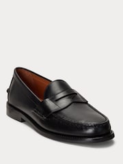 Polo Ralph Lauren Black Leather Alston Pony Loafers - Image 2 of 4