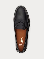 Polo Ralph Lauren Black Leather Alston Pony Loafers - Image 3 of 4