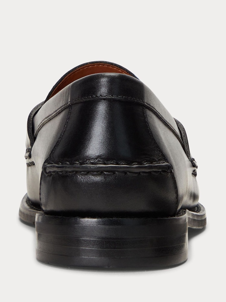 Polo Ralph Lauren Black Leather Alston Pony Loafers - Image 4 of 4