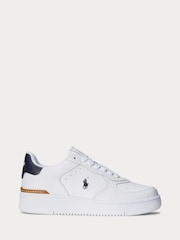 Polo Ralph Lauren White Masters Court Leather Trainers - Image 1 of 4