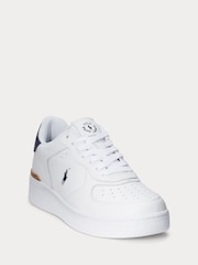 Polo Ralph Lauren White Masters Court Leather Trainers - Image 2 of 4