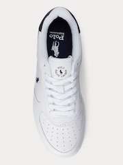Polo Ralph Lauren White Masters Court Leather Trainers - Image 3 of 4