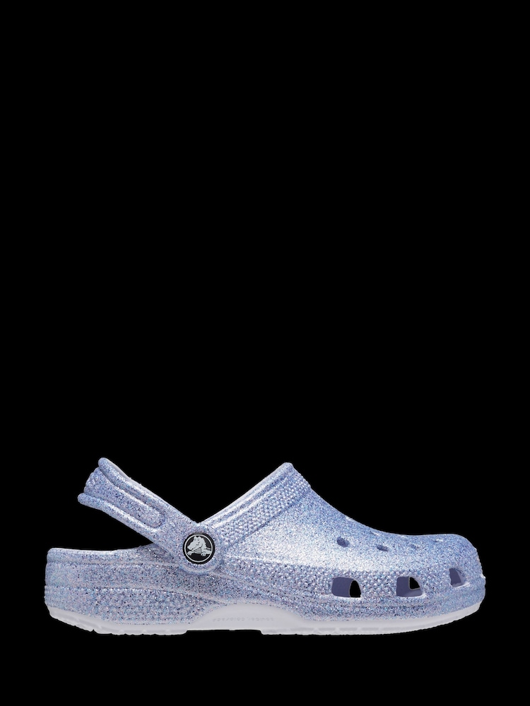Crocs Violet Purple Kids Classic Glitter Clogs - Image 2 of 6