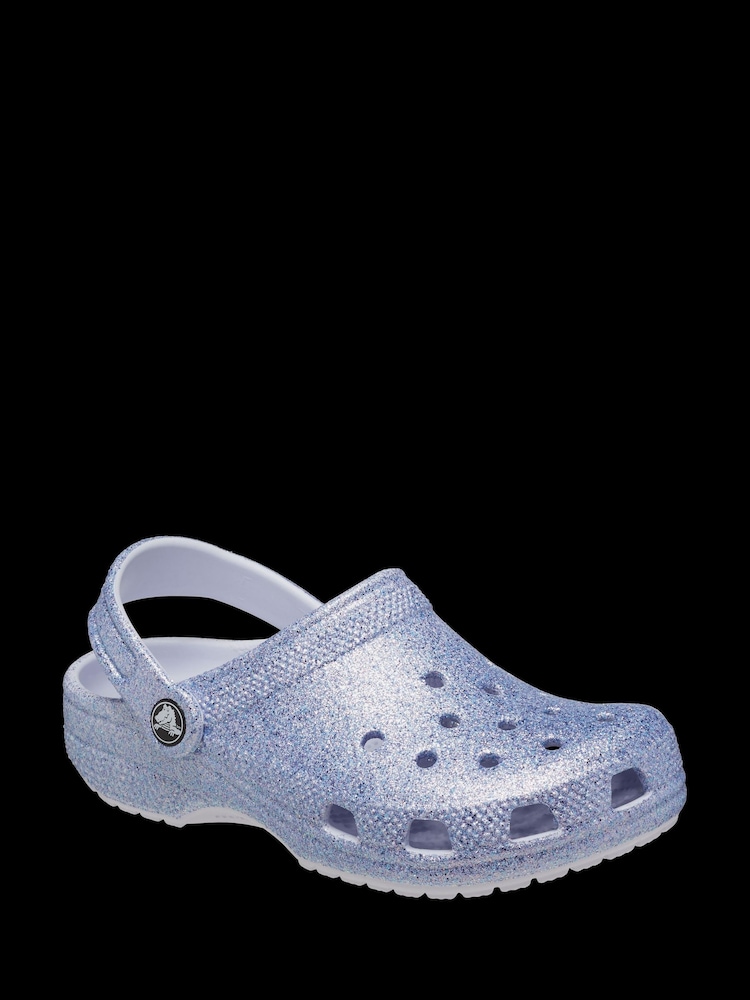 Crocs Violet Purple Kids Classic Glitter Clogs - Image 6 of 6