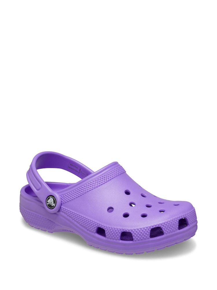 Crocs Dark Purple Kids Unisex Classic Clogs - Image 6 of 6 Crocs Dark Purple Kids Unisex Classic Clogs - Image 6 of 6