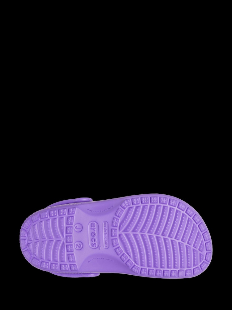 Crocs Dark Purple Kids Unisex Classic Clogs - Image 7 of 8