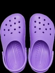 Crocs Dark Purple Kids Unisex Classic Clogs - Image 8 of 8
