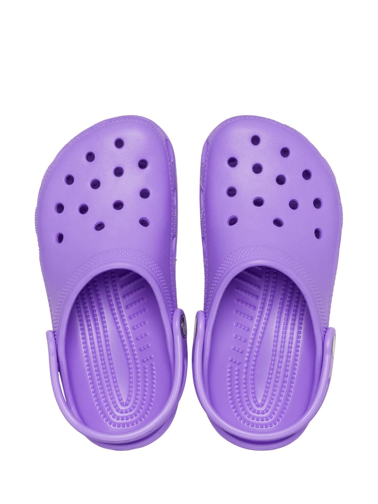 Crocs Dark Purple Kids Unisex Classic Clogs - Image 9 of 9