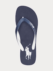 Polo Ralph Lauren Navy Camo Print Flip Flops - Image 1 of 5