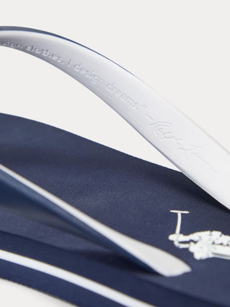 Polo Ralph Lauren Navy Camo Print Flip Flops - Image 5 of 5