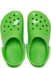 Crocs Green Classic High Shine Kids Clogs - Image 2 of 7