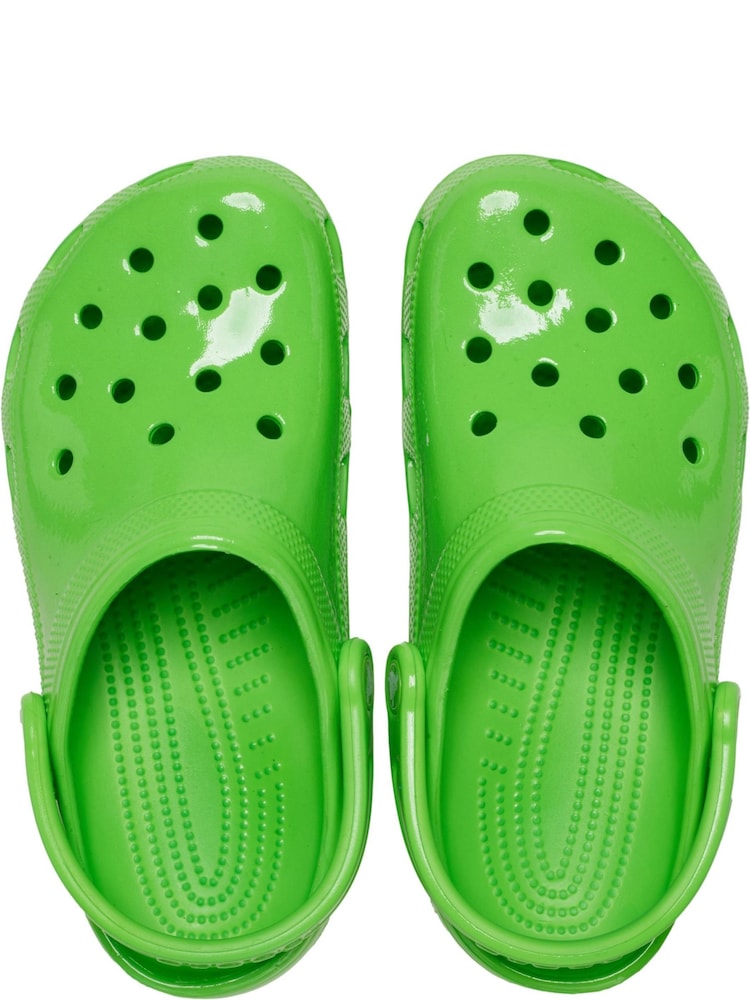 Crocs Green Classic High Shine Kids Clogs - Image 2 of 7