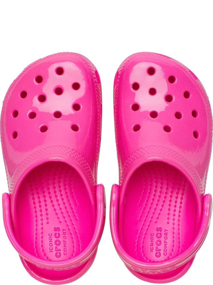 Crocs Pink Classic High Shine Kids Clogs - Image 2 of 7