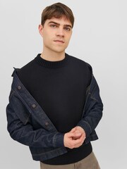 JACK & JONES Chrome Black Long Sleeve Crew Neck Jumper - Image 3 of 5