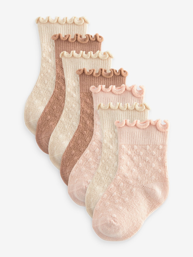 Neutrale Farbe - Baby-Rüschen-Topsocken, 7er-Pack (0 Monate-2 Jahre) - Bild 1 von 8 Neutrale Farbe - Baby-Rüschen-Topsocken, 7er-Pack (0 Monate-2 Jahre) - Bild 1 von 8