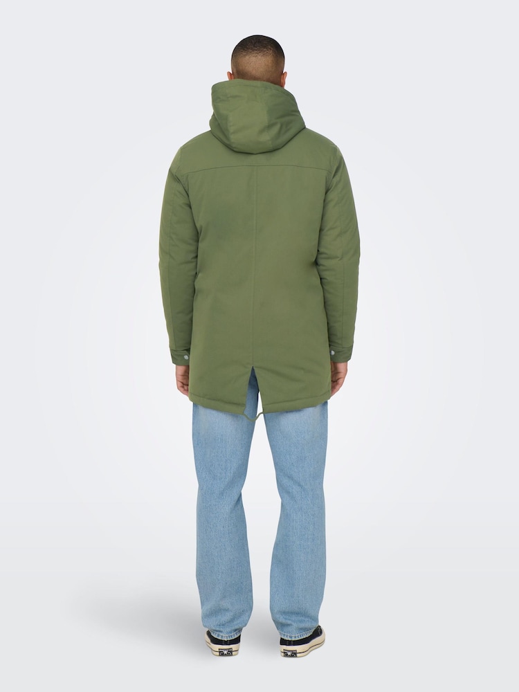 Only & Sons Green Parka Coat - Image 2 of 7