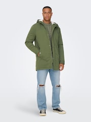 Only & Sons Green Parka Coat - Image 3 of 7