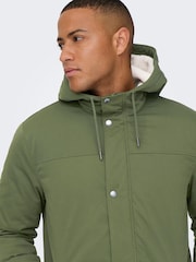 Only & Sons Green Parka Coat - Image 5 of 7
