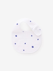 Blue Baby Muslin Dribble 100% Cotton Bibs 3 Pack - Image 2 of 5