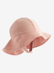 Pink Wide Brim Baby Sun Hat (0mths-2yrs) - Image 1 of 3
