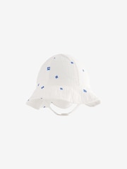 Blue Ditsy Floral Baby Wide Brim Bucket Hat (0mths-2yrs) - Image 1 of 4