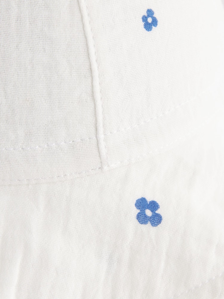 Blue Ditsy Floral Baby Wide Brim Bucket Hat (0mths-2yrs) - Image 2 of 4