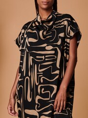 Jolie Moi Brown Cowl Neck Tunic Mini Dress - Image 5 of 5