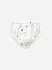 Blue/White 100% Cotton Baby Knickers 3 Pack (0mths-2yrs) - Image 2 of 3