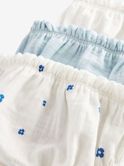 Blue/White 100% Cotton Baby Knickers 3 Pack (0mths-2yrs) - Image 3 of 3