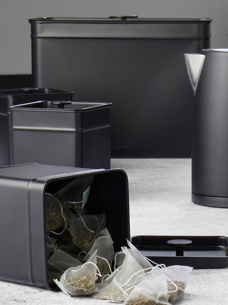 Salter Black Kuro Bread Bin & Cannister Set - Image 2 of 4