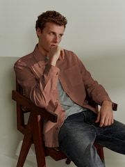 Brown Twill Single Pocket Shacket Overshirt - Image 2 of 8