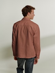 Brown Twill Single Pocket Shacket Overshirt - Image 3 of 8